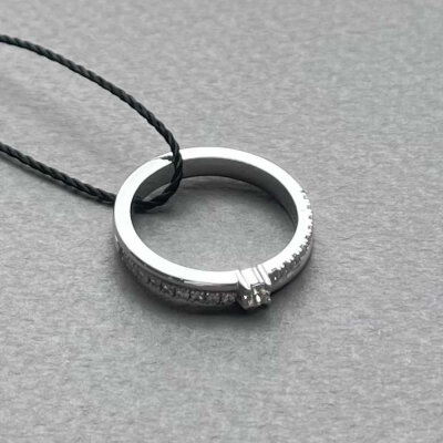 картинка Кольцо из белого золота "Спаси и Сохрани" с бриллиантами (31070) 