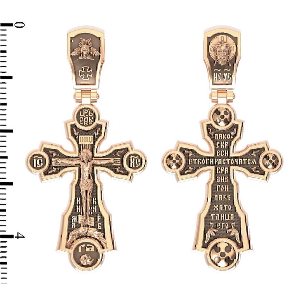 Купить Крест из красного золота "Распятие Христово" (2155)