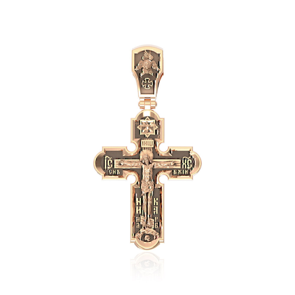 Купить Крест из красного золота "Распятие Христово" (2154)