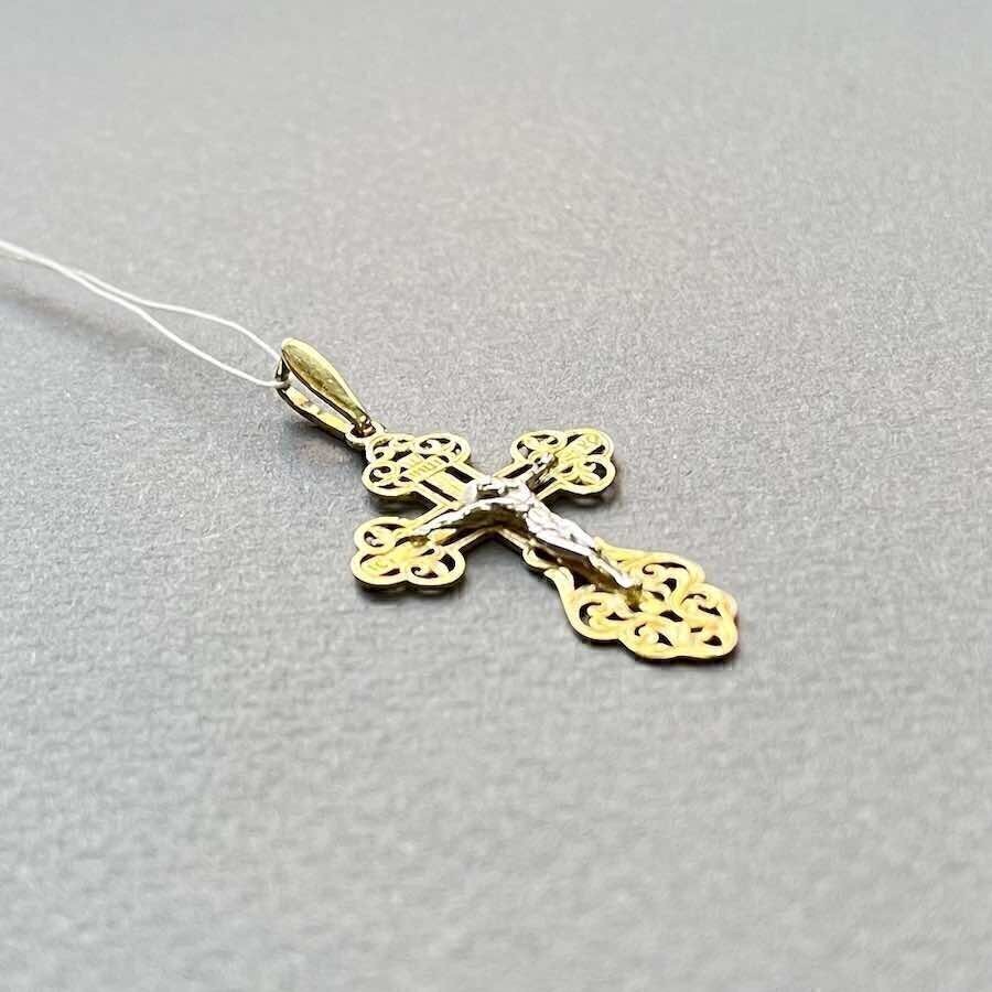 Купить Крест из желтого золота "Спаси и Сохрани" (41008)