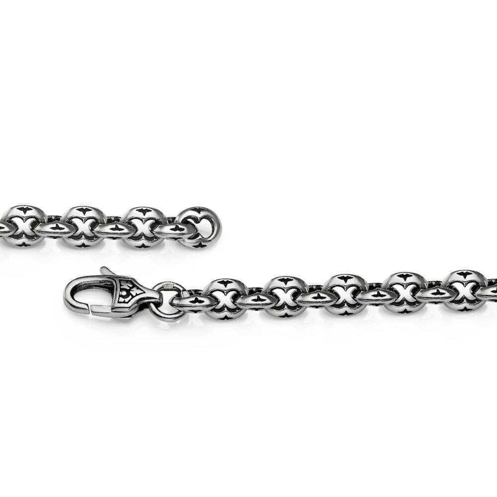 Купить Цепь литая из серебра "Якорь" с узором (92375)