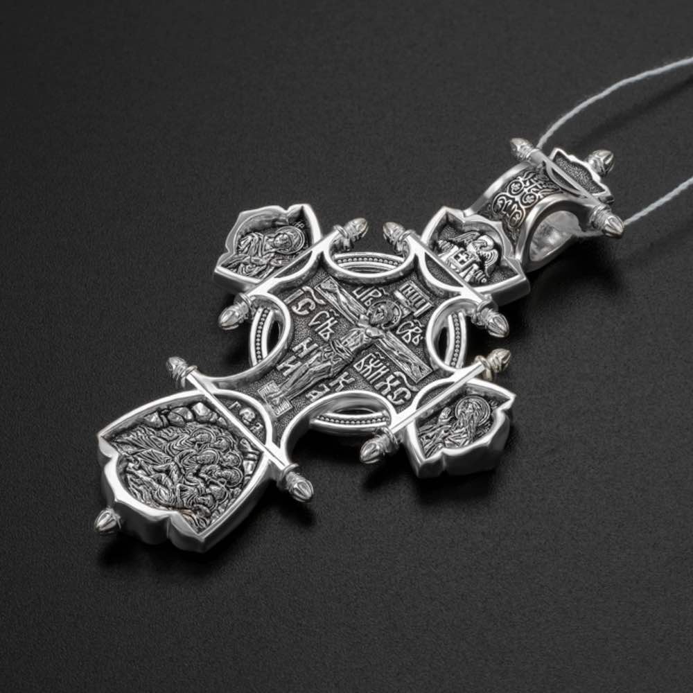 Купить Крест из серебра "Божия Матерь Всецарица" (42901)