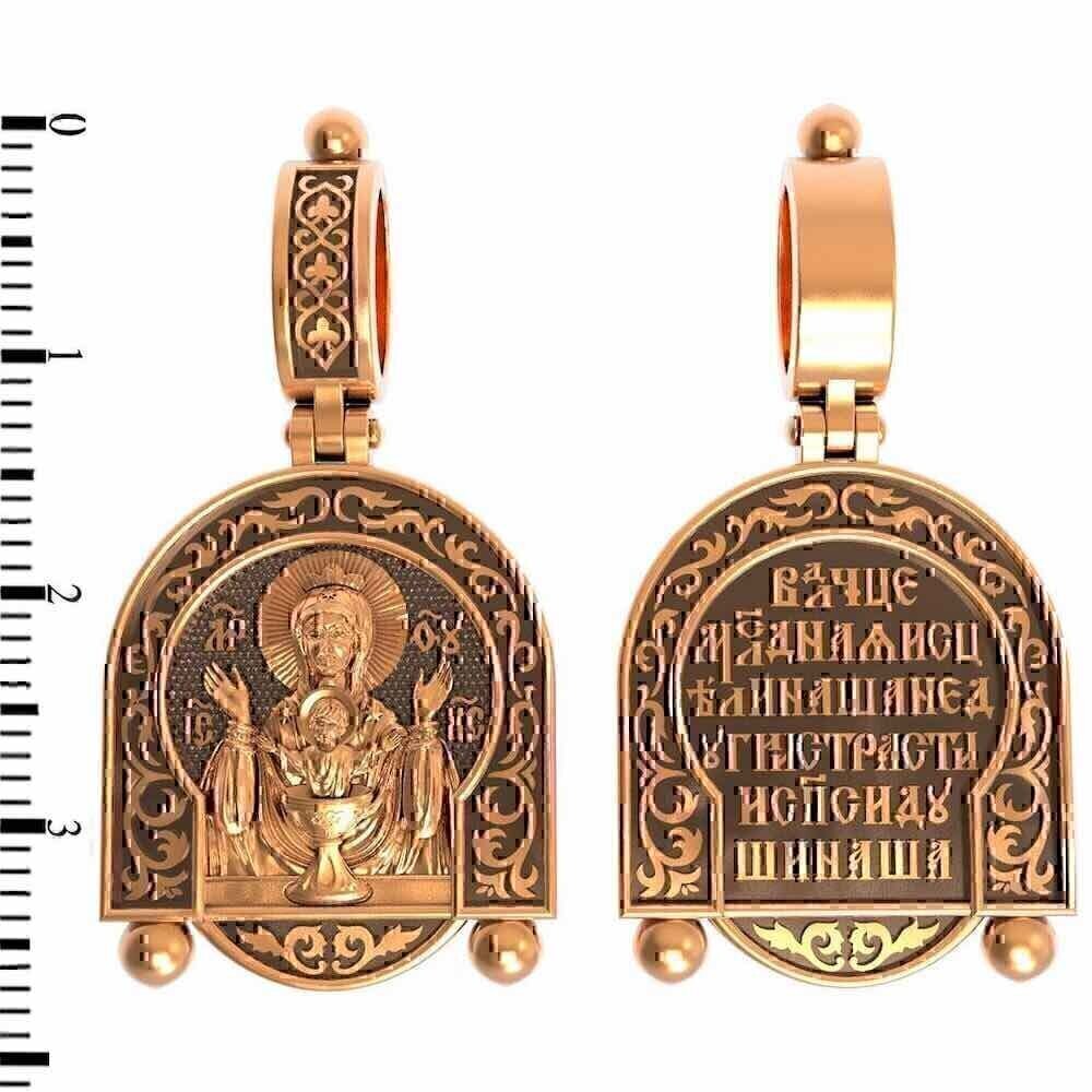 Купить Образ из красного золота "Божия Матерь Неупиваемая Чаша" (30597)