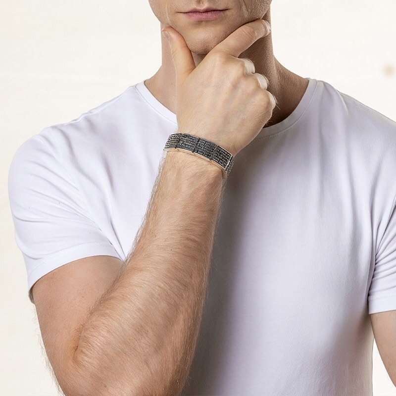 Купить Браслет литой из серебра "Псалом 90" (12060)