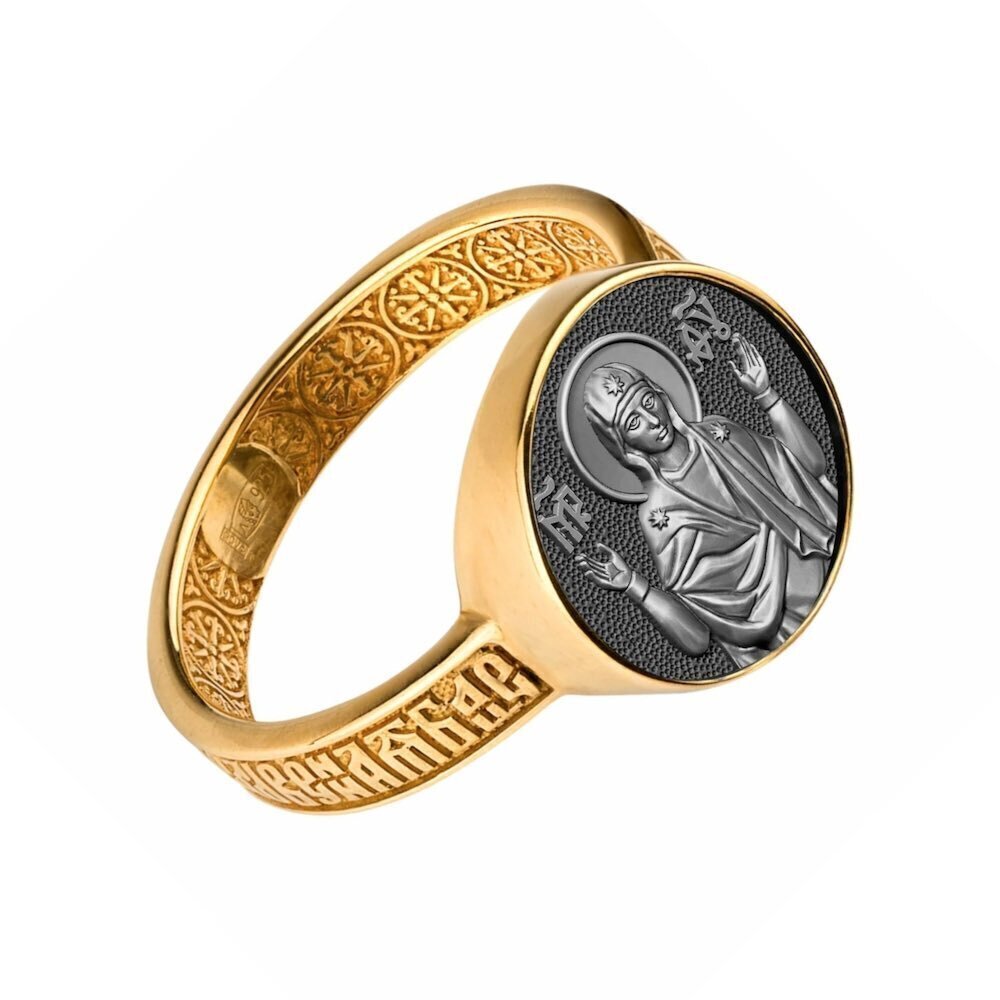 Купить Кольцо из серебра "Божия Матерь Нерушимая стена" (32331)