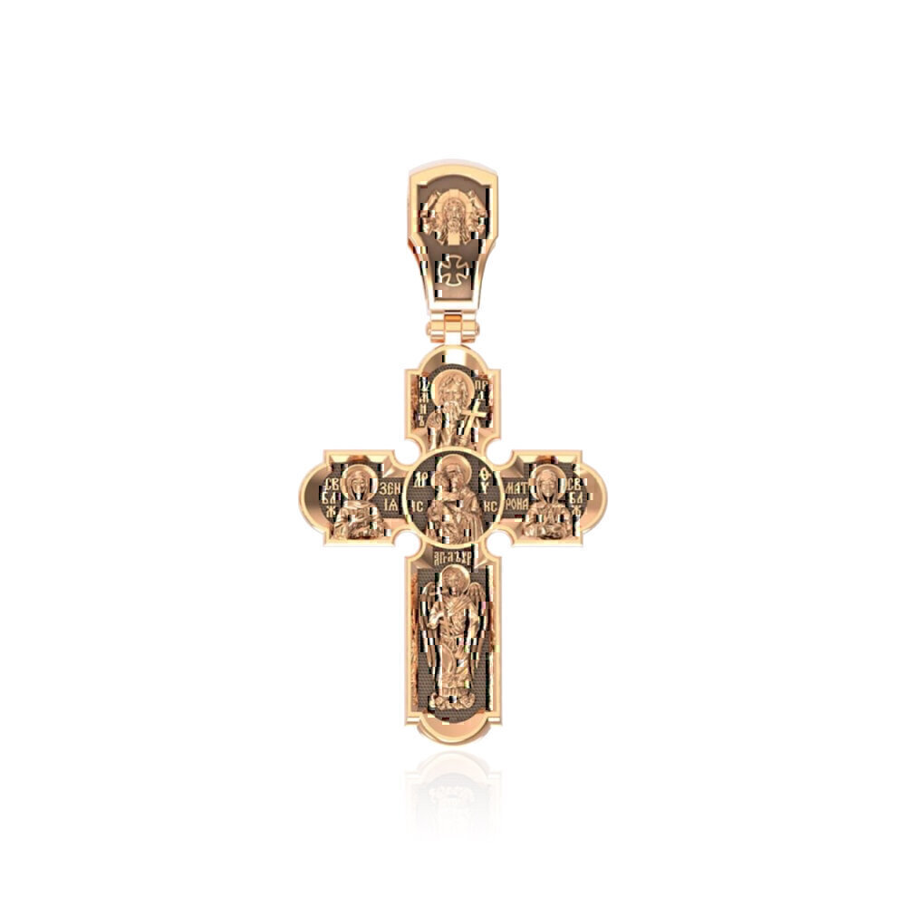 Купить Крест из красного золота "Распятие Христово" (2145)