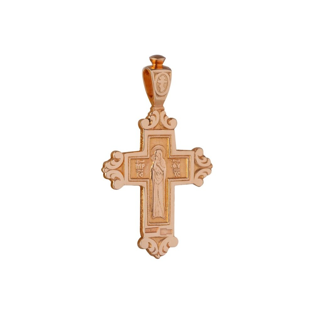 Купить Крест из красного золота "Богородица" (41012)