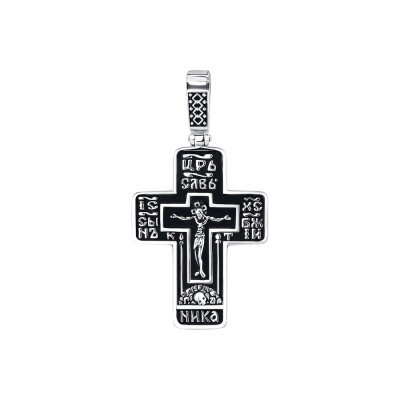 картинка Крест из серебра "Да воскреснет Бог" (42729) 