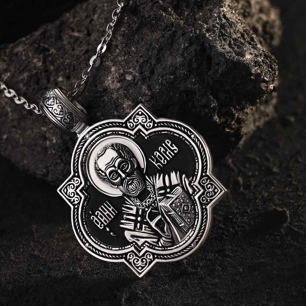 Купить Образ из серебра "Святой Николай Чудотворец" (59228)