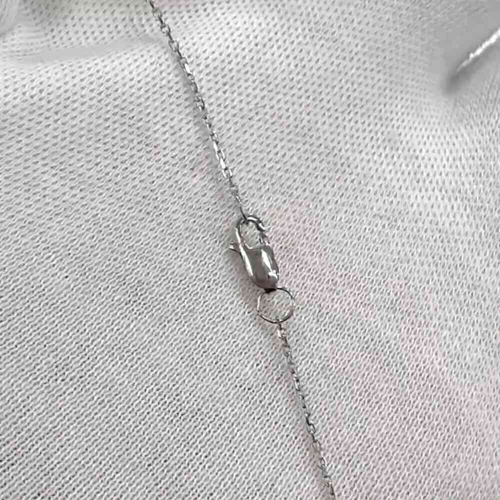 Купить Крест из белого золота "Спаси и Сохрани" с бриллиантами на цепочке (41299)