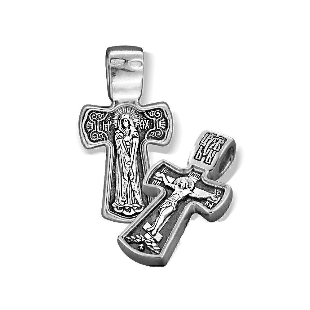 Купить Крест из серебра "Божия Матерь Умиление" (2831)