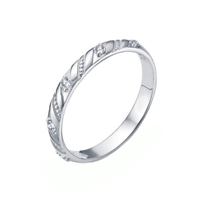 картинка Кольцо из серебра "Спаси и Сохрани" с фианитами (32238) 