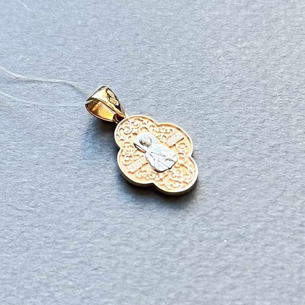 Купить Крест из красного золота "Ангел Хранитель" с бриллиантами (41033)