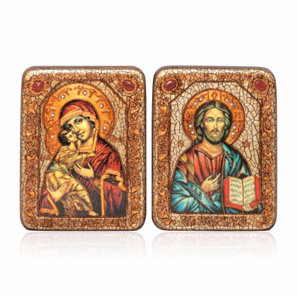 Купить Икона "Венчальная пара Казанская и Вседержитель" (20752)