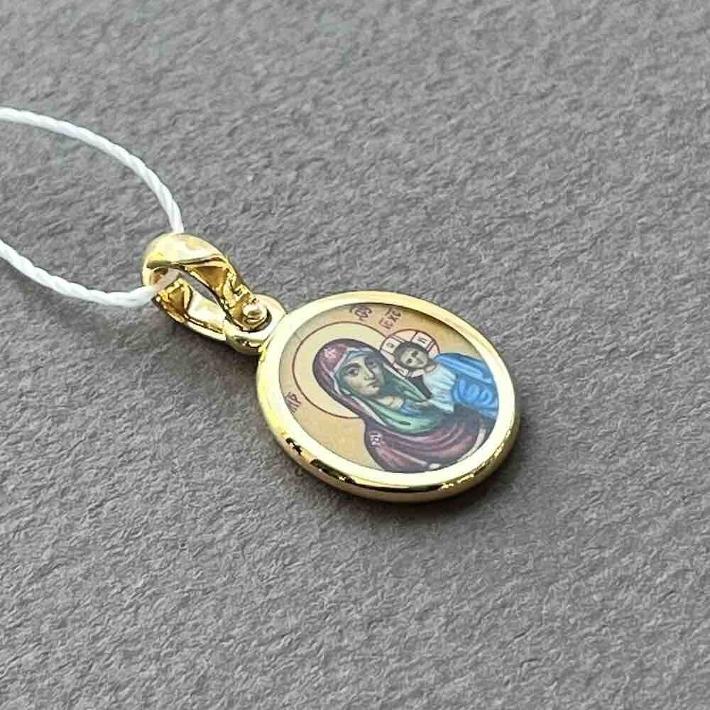 Купить Образ из желтого золота "Божия Матерь Казанская" с эмалью (51110)