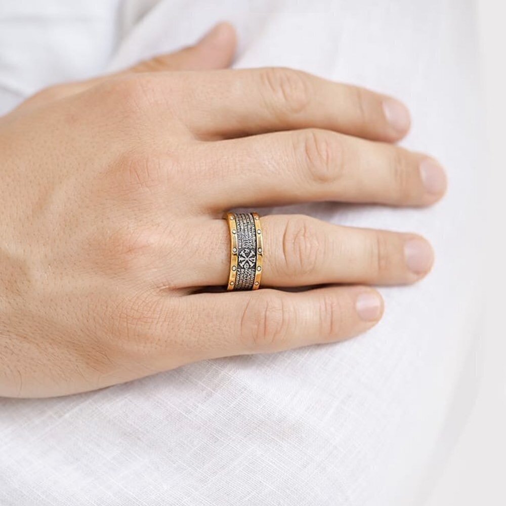 Купить Кольцо из серебра "Псалом 22" (32359)