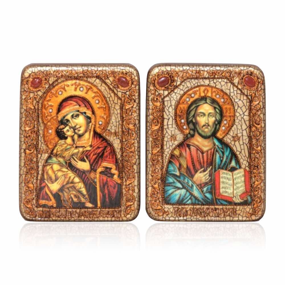 Купить Икона "Венчальная пара Казанская и Вседержитель" (20752)