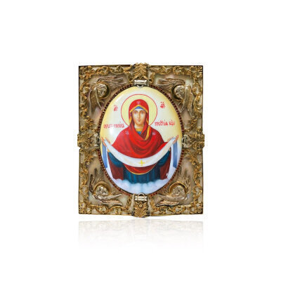 картинка Икона "Божия Матерь Покрова" эмаль финифть (20163) 