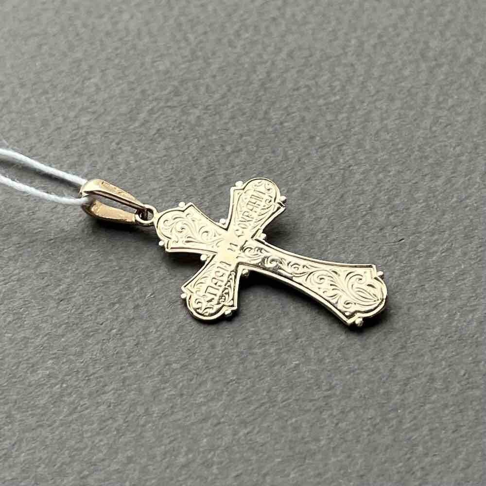 Купить Крест из красного золота "Спаси и Сохрани" (41265)