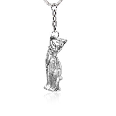 картинка Брелок из серебра "Египетская кошка" (81020) 