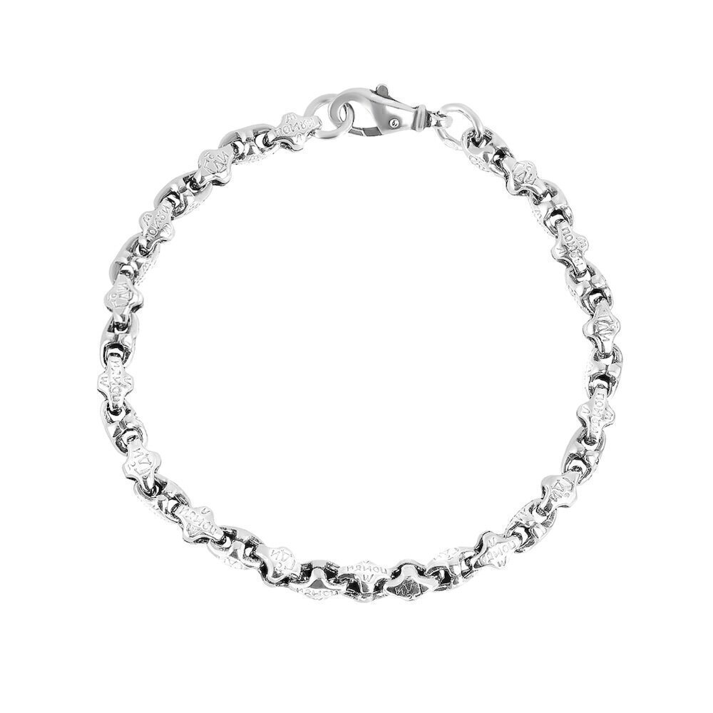 Купить Браслет литой из белого золота "Господи помилуй" (11002)