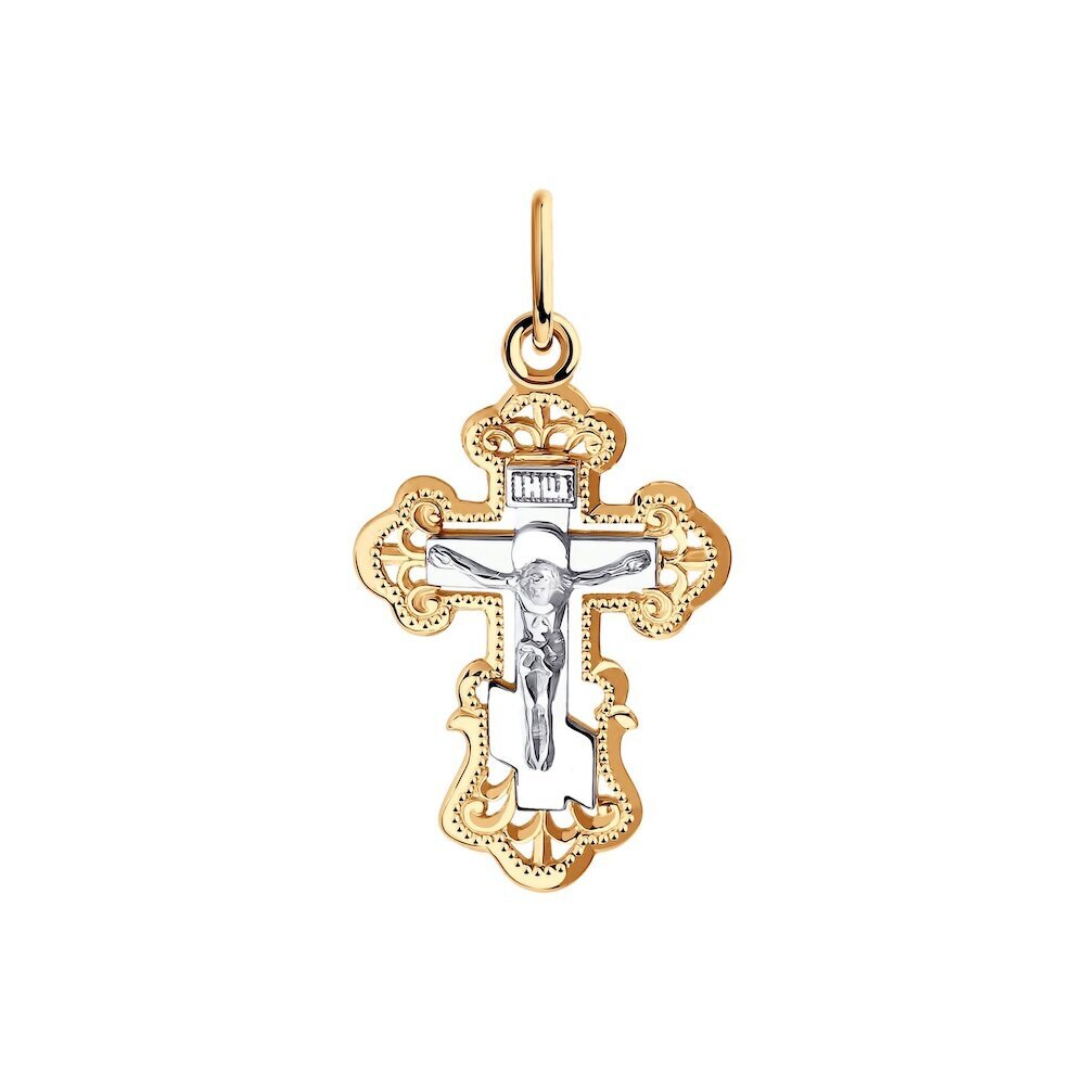 Купить Крест из красного золота "Спаси и Сохрани" (41563)