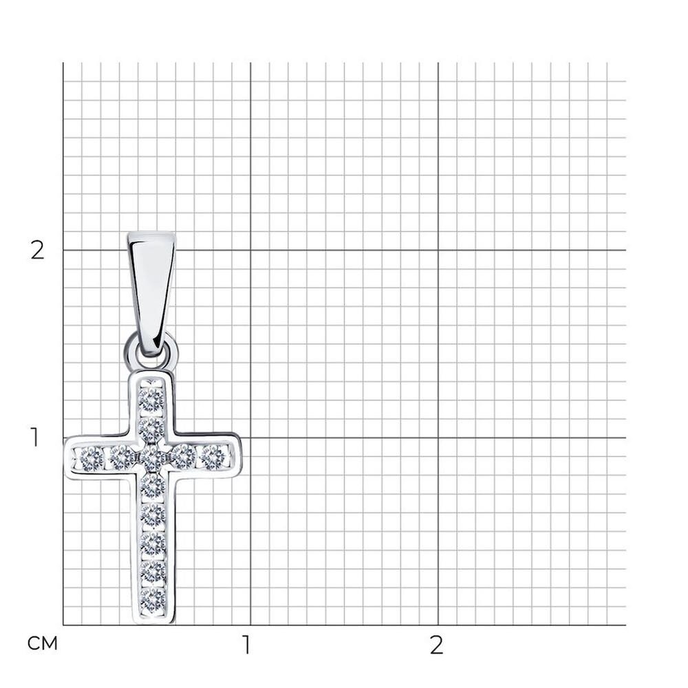 Купить Крест из белого золота с фианитами (41557)