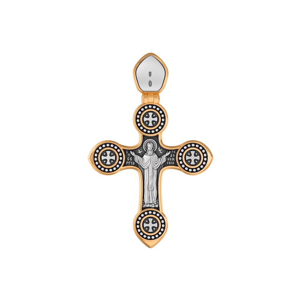 Купить Крест из серебра "Святой Сергий Радонежский" (42870)